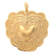 Heart charm 13 mm - Fine Gold plated x1|raw }}