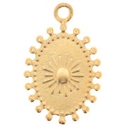 Oval sun charm 19x15 mm - Gold plated x1|raw }}