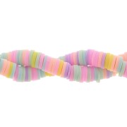 Heishi beads polymer clay rondelles 6x1 mm - Pastel multicolor x39cm