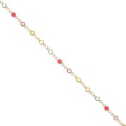 Chain with multicolored crystals 4 mm - Gold x1m|raw }}