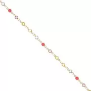 Chain with multicolored crystals 4 mm - Gold x1m