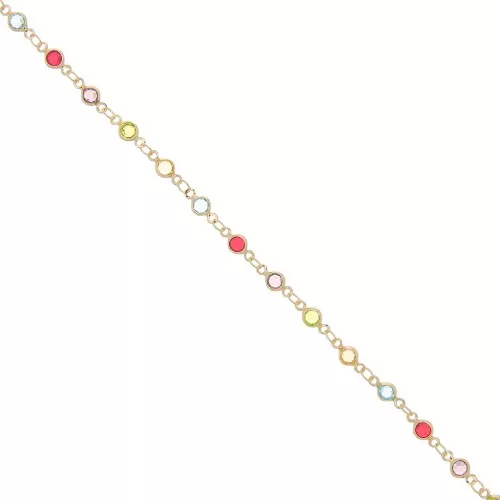 Chain with multicolored crystals 4 mm - Gold x1m
