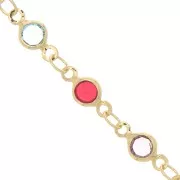 Chain with multicolored crystals 4 mm - Gold x1m