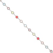 Fancy chain with multicolored crystals set in 6 mm - Rhodium x1m|raw }}