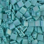 Miyuki Tila Beads 5x5x1.9 mm TL-0412FR - Mat Op Turquoise Green AB|raw }}