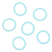 Silicone Rings for Eyeglass Clips - Turquoise Blue x10|raw }}