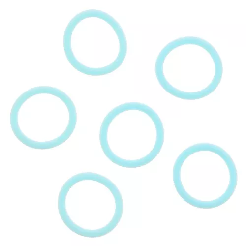 Silicone Rings for Eyeglass Clips - Turquoise Blue x10