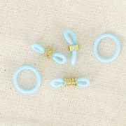 Silicone Rings for Eyeglass Clips - Turquoise Blue x10