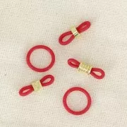 Silicone Rings for Eyeglass Clips - Red x10