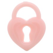 19x15mm Acrylic Heart Padlock Pendant - Salmon x1|raw }}