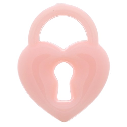 19x15mm Acrylic Heart Padlock Pendant - Salmon x1