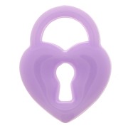 19x15mm Acrylic Heart Padlock Pendant - Lilac x1|raw }}