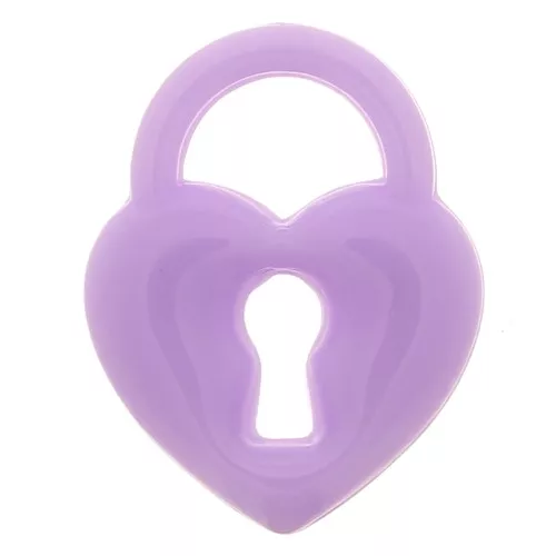 19x15mm Acrylic Heart Padlock Pendant - Lilac x1
