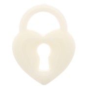 19x15mm Acrylic Heart Padlock Pendant - Beige x1|raw }}