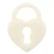 19x15mm Acrylic Heart Padlock Pendant - Beige x1