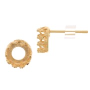 Stud earrings for cabochon 6mm - crown design - Gold plated 3 microns x2|raw }}