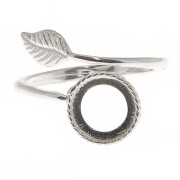 Adjustable ring setting for 8 mm flat back cabochon - 925 silver x1|raw }}