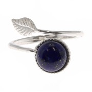 Adjustable ring setting for 8 mm flat back cabochon - 925 silver x1