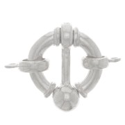 Round clip clasp with closed ring - buoy style - 17 mm - Silver 925 x1|raw }}