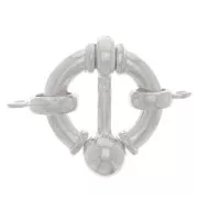 Round clip clasp with closed ring - buoy style - 17 mm - Silver 925 x1