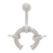 Round clip clasp with closed ring - buoy style - 17 mm - Silver 925 x1