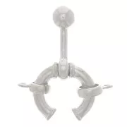 Round clip clasp with closed ring - buoy style - 17 mm - Silver 925 x1