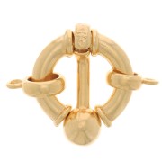 Round clip clasp with closed ring - buoy style - 17mm - Gold plated x1|raw }}