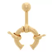 Round clip clasp with closed ring - buoy style - 17mm - Gold plated x1