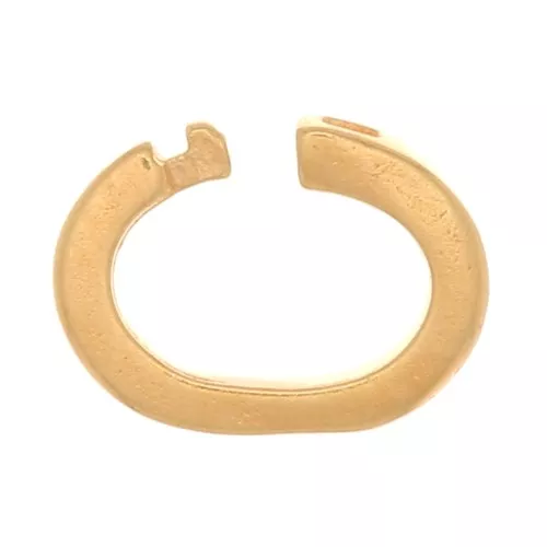 3 Micron Gold Plated Oval Locking Rings 5.5x4x1.2 mm x4