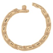 Oval Braided Effect Locking Ring 8.5x7x1.7 mm - Gold plated 3 microns x1|raw }}