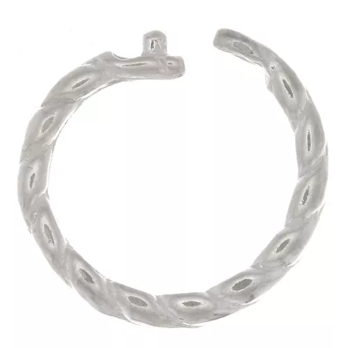 Oval Braided Effect Locking Ring 8.5x7x1.7 mm - Silver 925 x1