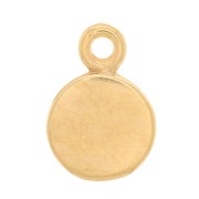Mini Round Charm 7 mm - 3 Microns Gold Plated x1