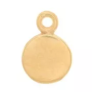 Mini Round Charm 7 mm - 3 Microns Gold Plated x1