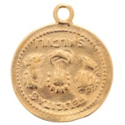 Roman Coin Pendant 24x20.5 mm - 3 Microns Gold Plated x1