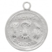 Roman Coin Pendant 24x20.5 mm - Fine Silver plating x1