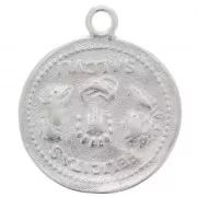 Roman Coin Pendant 24x20.5 mm - Fine Silver plating x1