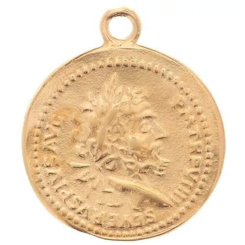 Roman Coin Pendant 24x20.5 mm - Gold plated x1
