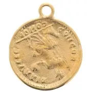 Roman Coin Pendant 22x19 mm - Gold Plated 3 microns x1