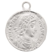 Roman Coin Pendant 22x19 mm - Fine Silver plating x1|raw }}