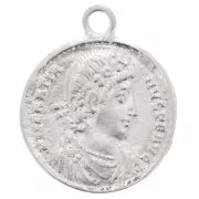 Roman Coin Pendant 22x19 mm - Fine Silver plating x1