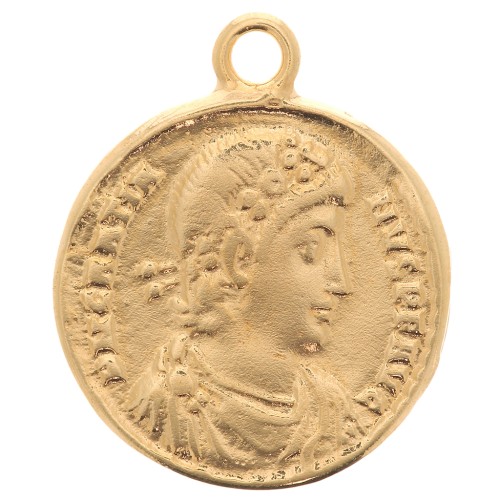 Roman Coin Pendant 22x19 mm - Gold plated x1