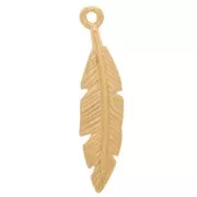 Feather Pendant 24x6 mm - 3 microns gold plated x1