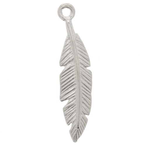 Feather Pendant 24x6 mm - Silver 925 x1