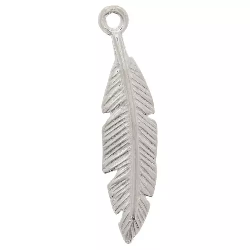 Feather Pendant 24x6 mm - Silver 925 x1
