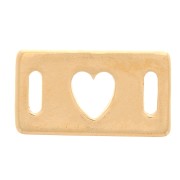 Rectangular hollowed-out heart-shaped spacer - 16x9 mm - 3 microns gold plated x1|raw }}
