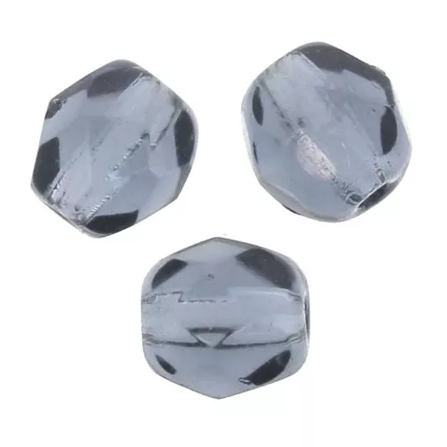 Fire Polished faceted round beads 4mm Montana Blue x50