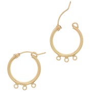 13mm Gold filled Hoop earrings with 3 open ring x2