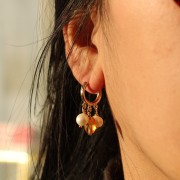 13mm Gold filled Hoop earrings with 3 open ring x2