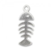 Sterling silver charm Fisch edges 18mm x1