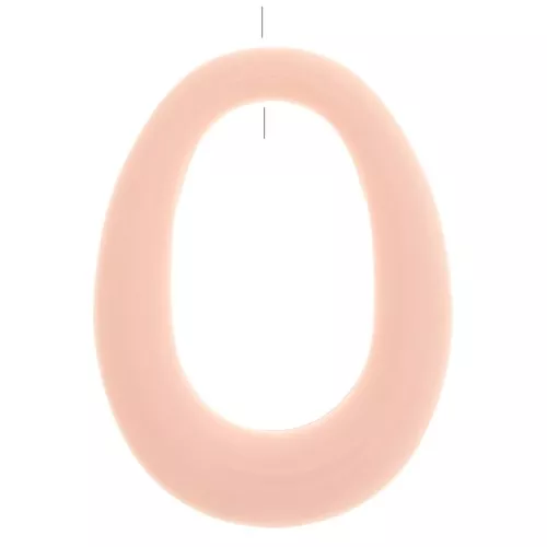 44x33mm Hollow oval pendant in opaque resin - Light pink x1
